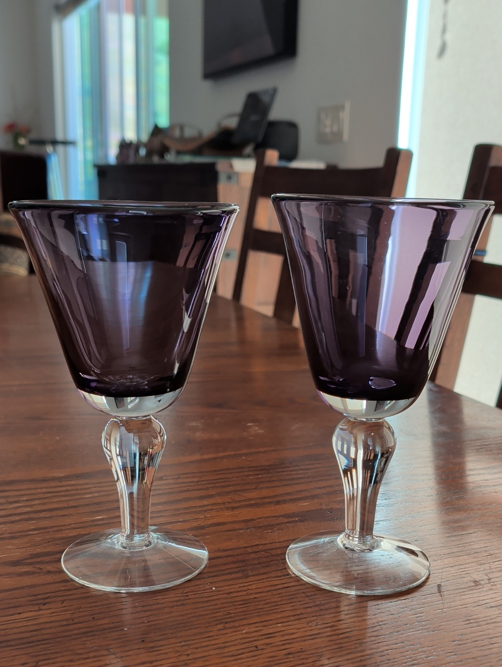 Amethyst-Glass Wine Goblets - Set of 2